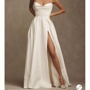 Anthropologie Jenny Yoo Preston Strapless Ball-Skirt Taffeta Wedding Gown size 6